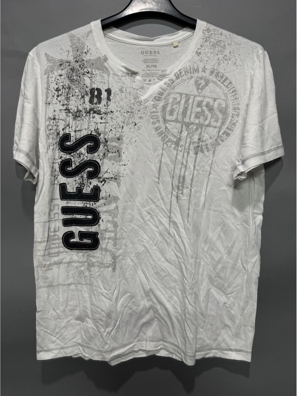 Guess Short Sleeve T-Shirt White Size XL Logo